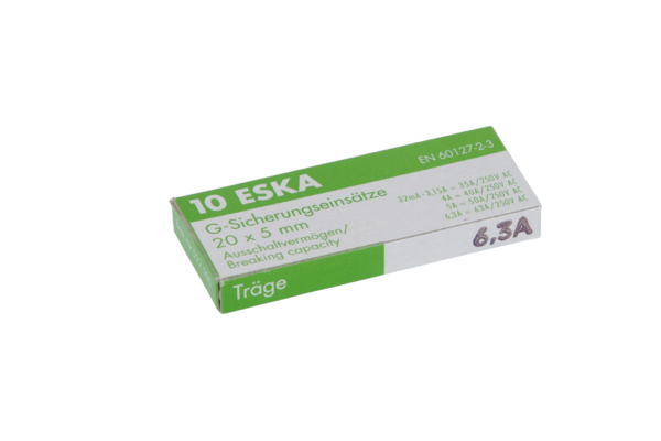 Fusible pour tube en verre 6,3A pack de 10