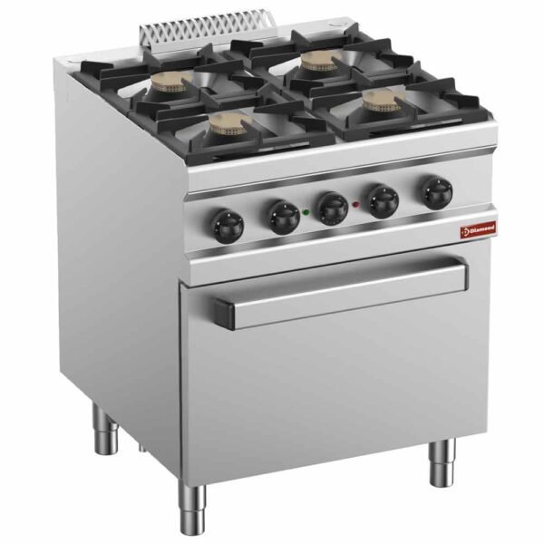Fourneau gaz 6 feux vifs, sur armoire ouverte (C6GA11-BF)