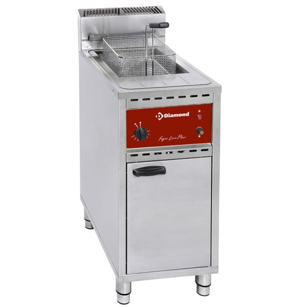 Friteuse gaz, 1 cuve 16 lit., sur meuble (FSM-16G/C)