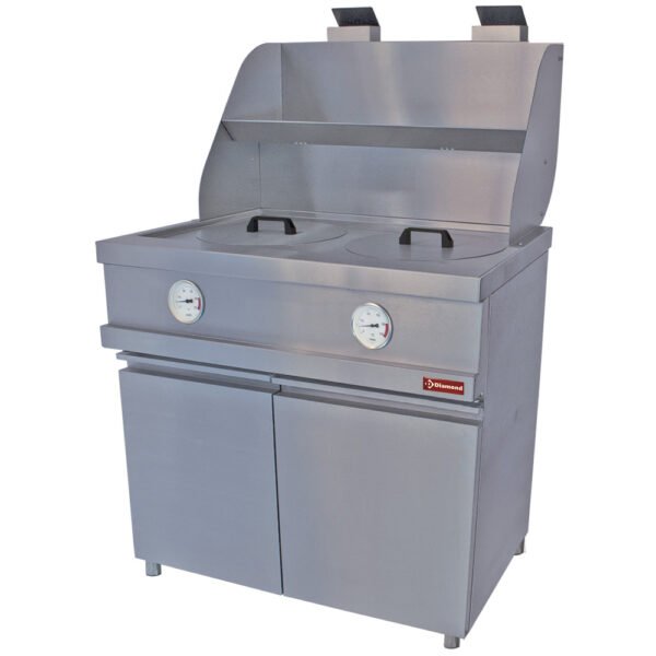 Friteuse gaz HEAVY DUTY, 2 cuves rondes, mécanique (MIKA/2-MC)