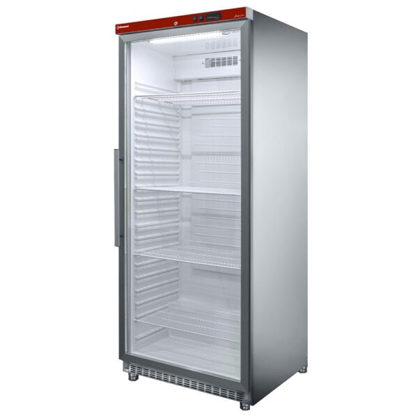 Armoire frigorifique GN 2/1, porte vitrée, ventilée, 600 Lit. acier inox  (PV600X/G-R6)