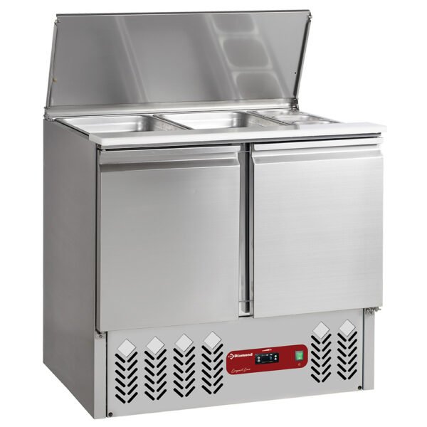 Saladettes avec couvercle 2x GN1/1+3x GN 1/6-150 mm + réserve 2 pt.GN 1/1, 240 Lit  (SAL2M/R6)