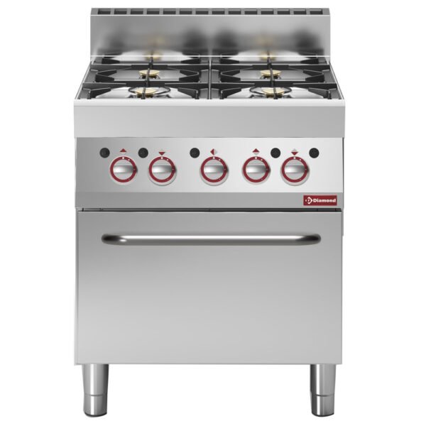 Fourneau 4 feux vifs gaz avec four gaz (G65/4BF7-N)