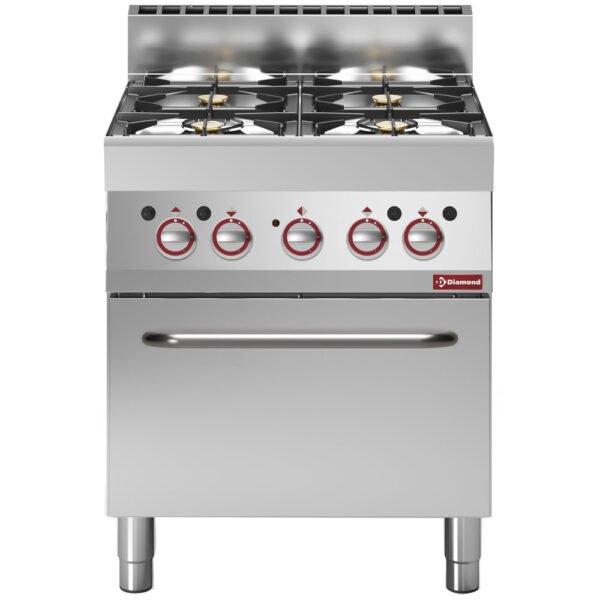 Fourneau gaz 4 feux vifs, avec four électrique à convection GN 1/1 (G65/4BFEV7-N)