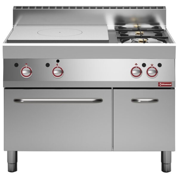 Fourneau gaz plaque coup de feu, 2 feux vifs, four gaz, armoire neutre (G65/T2BFA11-N)