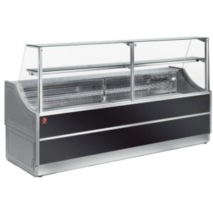 Comptoir vitrine réfrigérée à vitre droite 90°, avec réserve  (OL250/B5-R/R2)