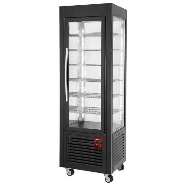 Vitrine panoramique, 5 grilles, ventilée, 360 LT, Noire  (SNE/GB-B7-R2)