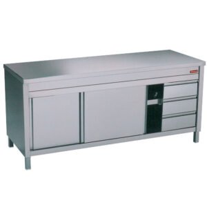 Table sur armoire neutre et 3 tiroirs à droite  (TA167CD/M)