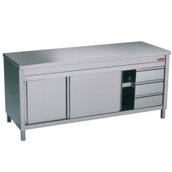 Table sur armoire neutre et 3 tiroirs à droite  (TA207CD/M)