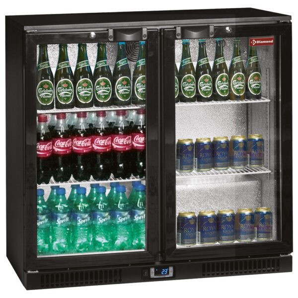 Refroidisseur de bouteilles ventilé, "Back Bar" 2 portes battantes  (TAB2/D-N6)