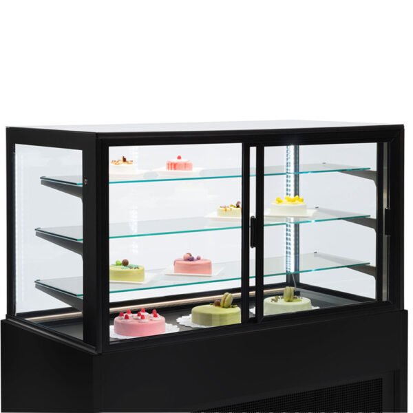Comptoir vitrine panoramique, ventilé, 4 niveaux, sans réserve - NOIR  (CB15V-B9/P2) – Image 2
