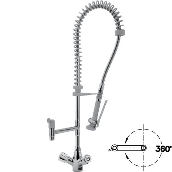 Douchette acier inox et robinet avec groupe mélangeur "Heavy-Duty" sortie mono  (CW4088/HD) – Image 2