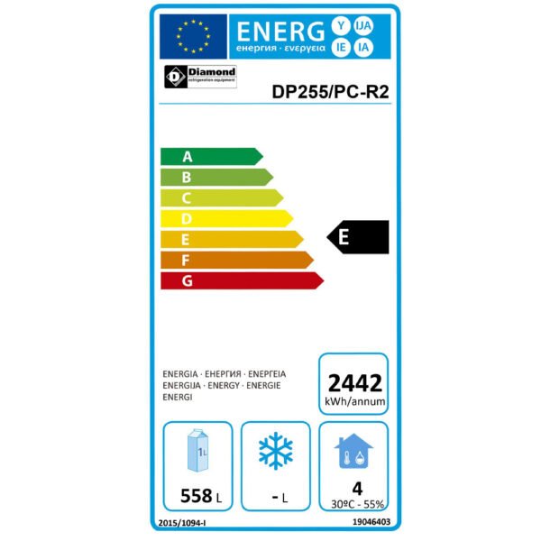 Table frigorifique, ventilé, 4 portes EN 600x400  760 L  (DP255/PC-R2) – Image 2