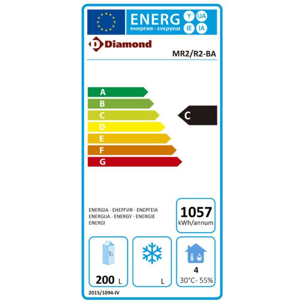 Table frigorifique, ventilé, 2 portes GN 1/1 260 Lit.  (MR2/R2-BA) – Image 2