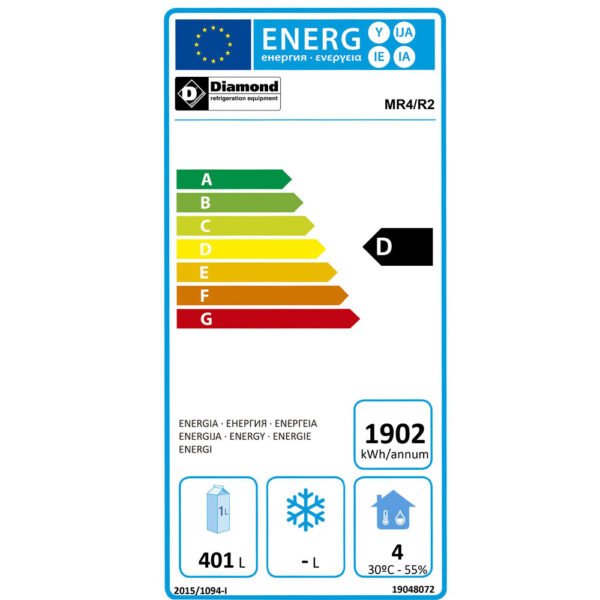 Table frigorifique, ventilée, 4 portes GN 1/1  550 Lit.  (MR4/R2) – Image 2