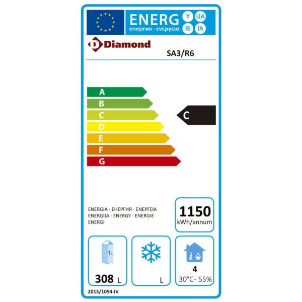 Table frigorifique compact, 3 portes GN 1/1, 380 Lit  (SA3/R6) – Image 2