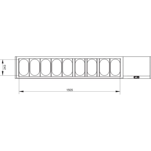 Structure réfrigérée GN 9x1/4, avec vitre droite  (SX198G/PP9) – Image 2