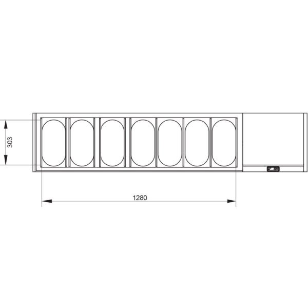 Structure réfrigérée GN 7x1/3, avec couvercle  (SY175G/CP9) – Image 2