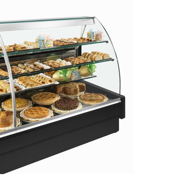 Comptoir vitrine réfrigéré, statique, chargement à tiroirs, vitre courbe, sans réserve - NOIR (VE14/B5-R2P) – Image 4