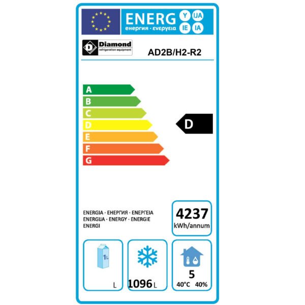 Armoire de congélation 1400 litres ventilée, 2 portes GN 2/1   (AD2B/H2-R2) – Image 2