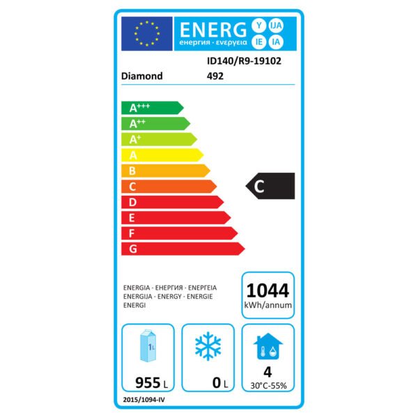Armoire frigorifique ventilée 1400 Lit. 2 portes GN 2/1, sur roues  (ID140/R9) – Image 2