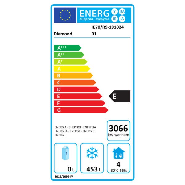 Armoire de congélation ventilée 700 Lit. 1 porte GN 2/1, sur roues  (IE70/R9) – Image 2