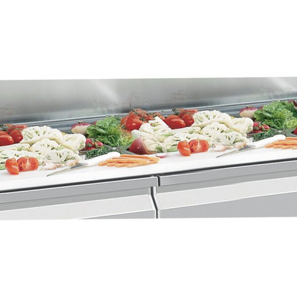 Table frigorifique ventilée, 3 portes GN 1/1, 405 Lit. avec saladette réfrigérée GN  (SG3-G4/P9) – Image 2