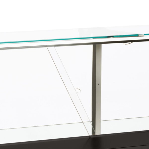 Comptoir vitrine réfrigéré à vitre droite 90°, ventilé, avec réserve - NOIR  (FC20/B5-VR2) – Image 4