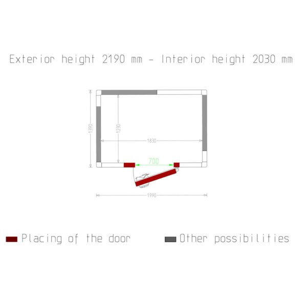 Chambre ISO 80, dim. int. 1830 x 1230 xh 2030 mm  4,57 m³  (C48B/BF) – Image 5