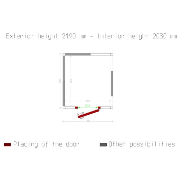 Chambre ISO 80, dim. int. 2030 x 1830 xh 2030 mm  (C80A/BF) – Image 5