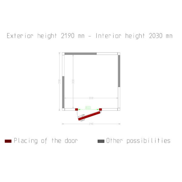 Chambre ISO 80, dim. int. 2030 x 2030 xh 2030 mm  8,37 m³  (C90A/BF) – Image 5