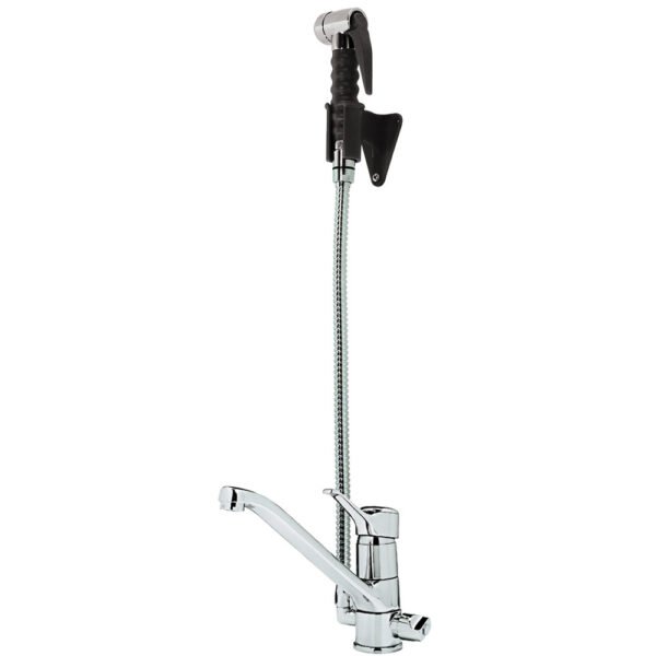 Robinet mitigeur, monocommande et douchette extractible sortie mono (CW5001-S)