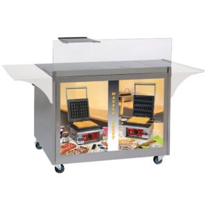 Meuble à gaufres en inox, sur roulettes  (GE-MRX)