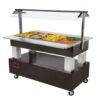 Buffet chauffant, bain marie, 4x GN 1/1-150 bois wengé   (BBM/4N-B1)