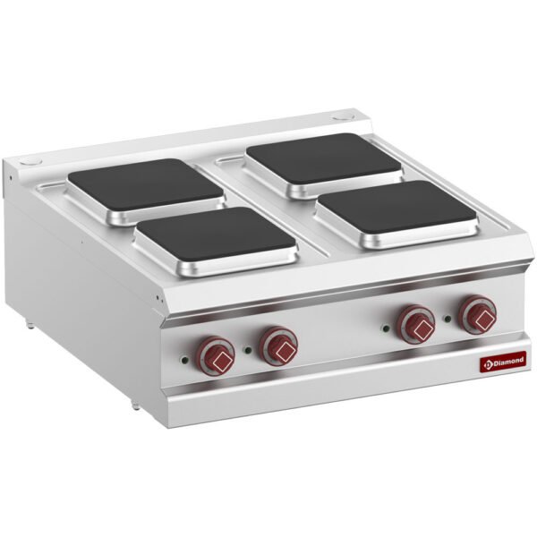 Cuisinière électrique 4 plaques carrées -Top- (E7/4PQ7T-N)