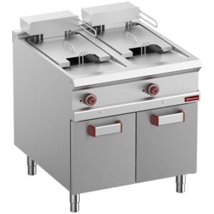 Friteuse électrique 2 cuves 18 lit. sur meuble fermée (E9/F36A8-N)