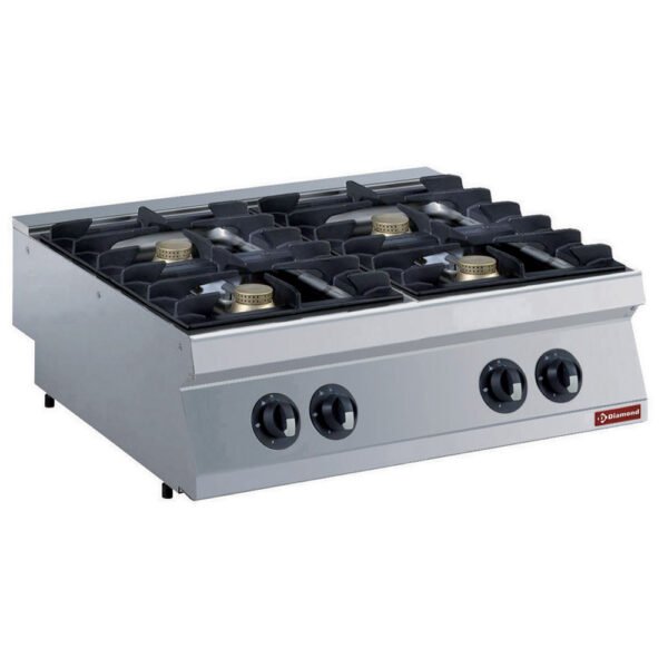 Cuisinière gaz 4 feux, 4x 5,5 kW -TOP- (G17/4F8T-N)