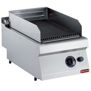 Grill pierre de lave gaz, grille en fonte 1/2 mod -TOP- (G17/GPL4T-NG)