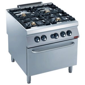Fourneau gaz 4 feux vifs, four gaz GN 2/1 (G22/4BF8-N)