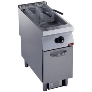 Friteuse gaz 1 cuve "Y" 23 litres, brûleurs extérieurs, sur meuble (G22/F23A4-S)