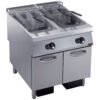Friteuse gaz 2 cuves "Y" 23 litres, brûleurs extérieurs, sur meuble (G22/F46A8-S)