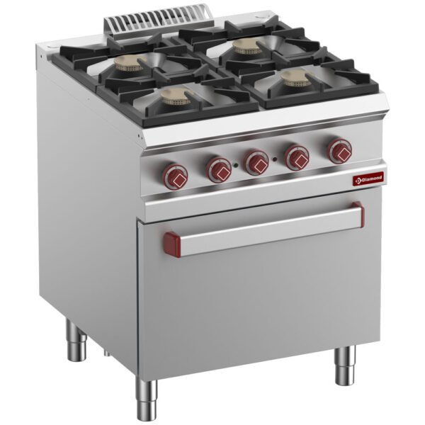 Fourneau 4 feux vifs gaz, four électrique GN 2/1 (G7/4BFE7-N)