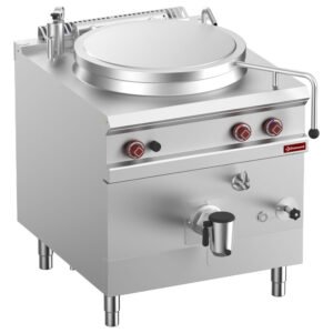 Marmite gaz, cuve 150 lit. chauffage indirect, sur meuble (G9/M15I8-N)