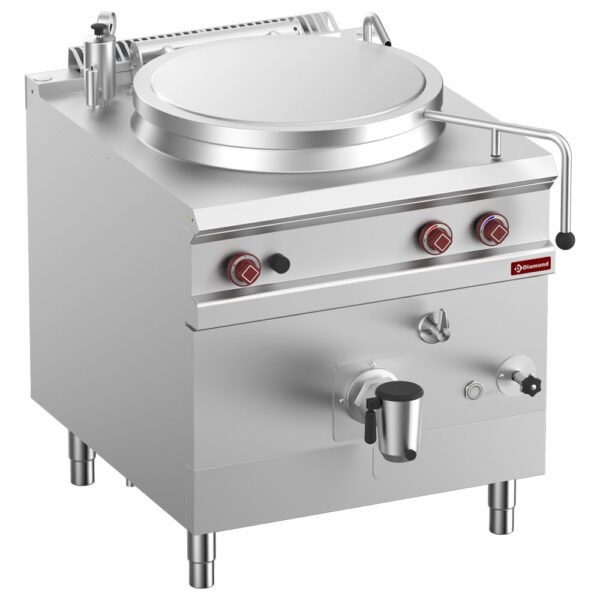 Marmite gaz, cuve 150 lit. chauffage indirect, sur meuble (G9/M15I8-N)