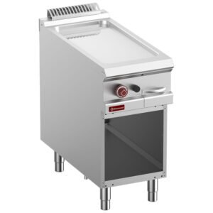 Plaque de cuisson lisse gaz, chromée module 1/2, armoire ouverte (G9/PLCA4-N)
