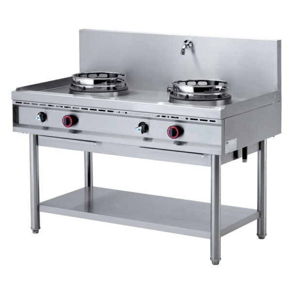 Fourneau wok gaz, 2 feux (2x 13 kW) (WGL2-13)