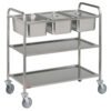 Chariot de service inox, 3x GN 1/1 + 2 niveaux (CP3/311)