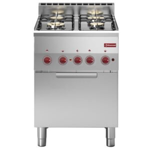 Fourneau 4 feux gaz et four convection électrique GN 2/3 (G60/4BFEV6-N)