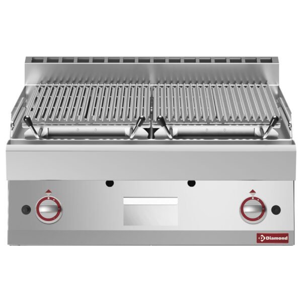 Grill pierre de lave, 1/1 module, grille en fonte "double face" (PLX87-PN)