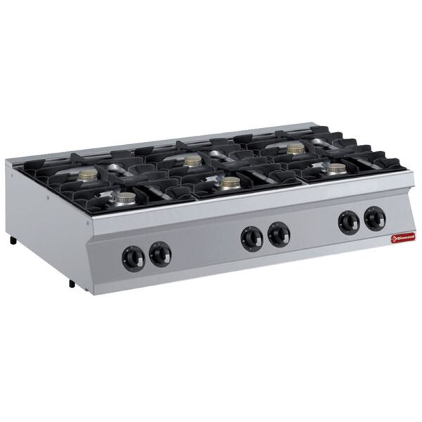 Fourneau composé: 6 feux vifs & soubassement ouvert (G17/6BA12-R) – Image 2